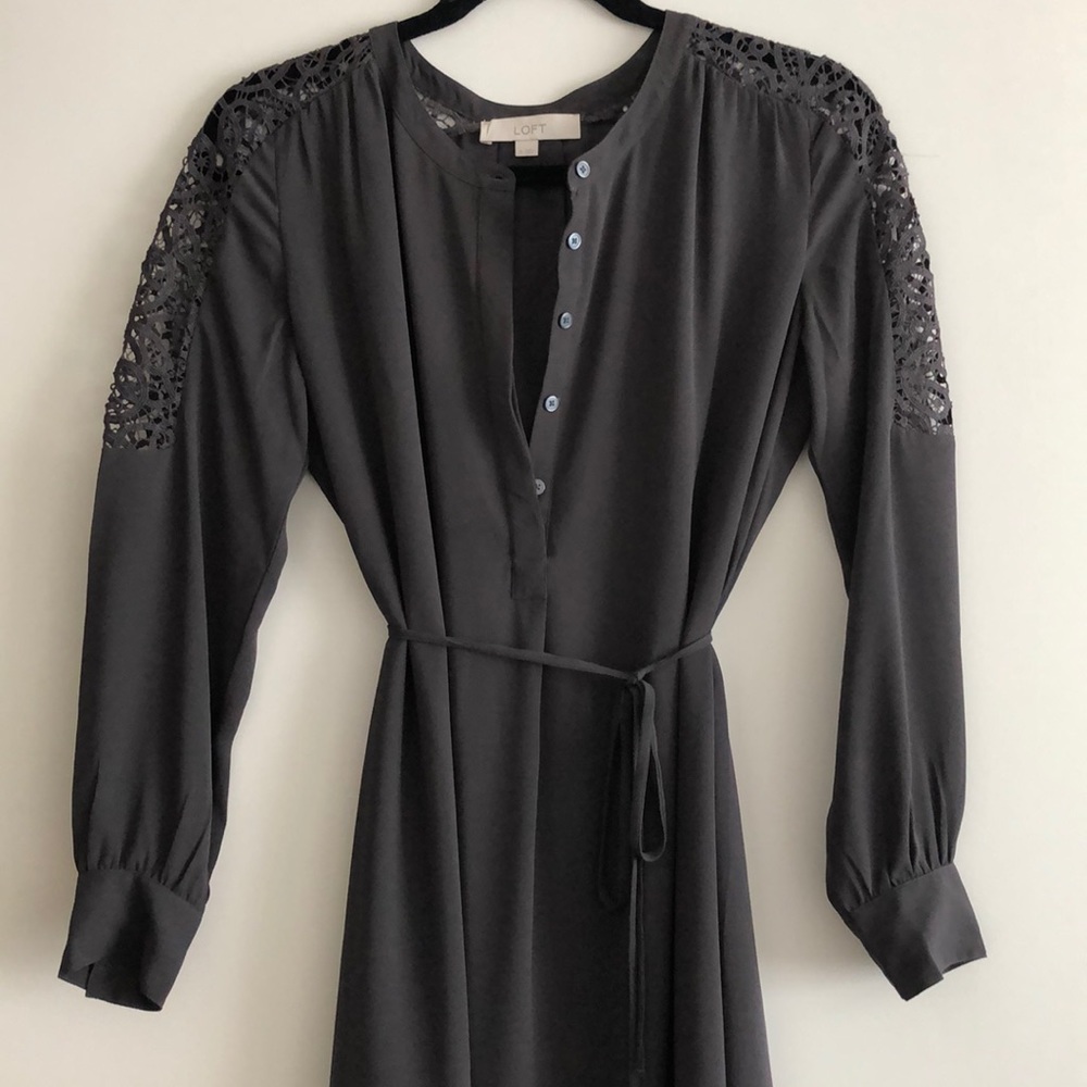 Loft Lace Sleeved 100% Polyester Dress, Size Small